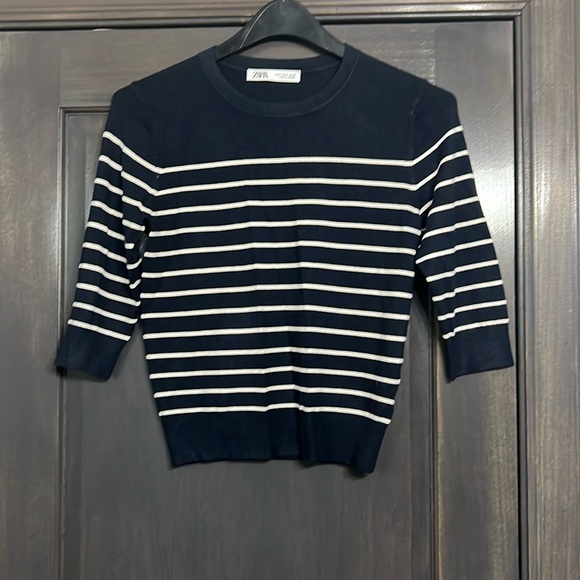 Zara womens STRIPED 3/4 sleeve sweater Size Medium‎ - Picture 1 of 5